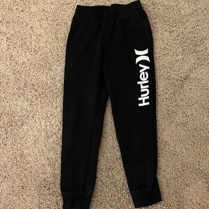 Hurley Kids Black Sweatpants with White Logo